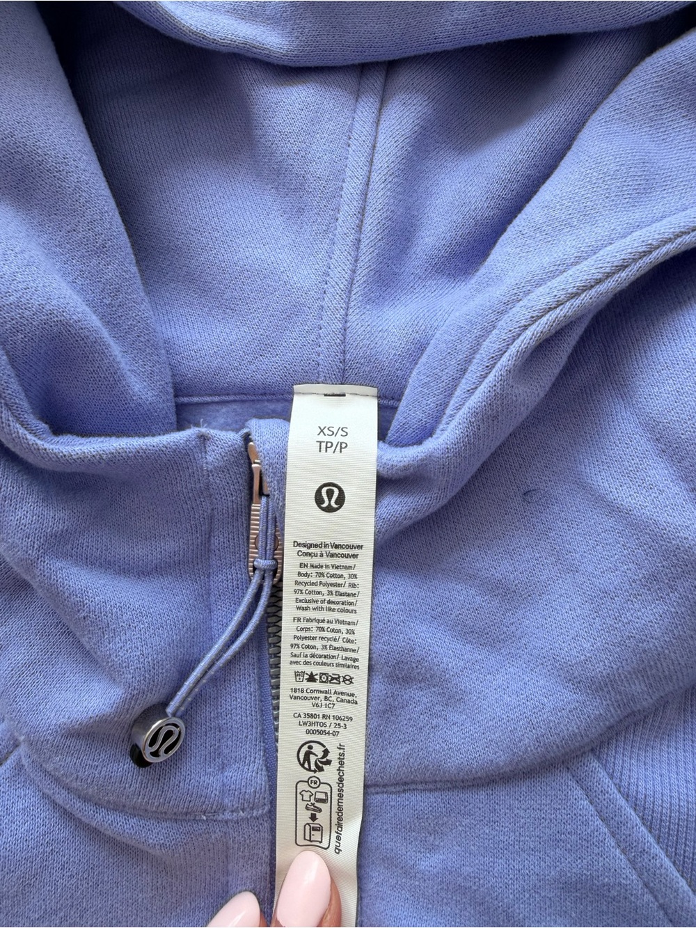 lululemon athletica Lavender Scuba Hoodie Pullover Cropped